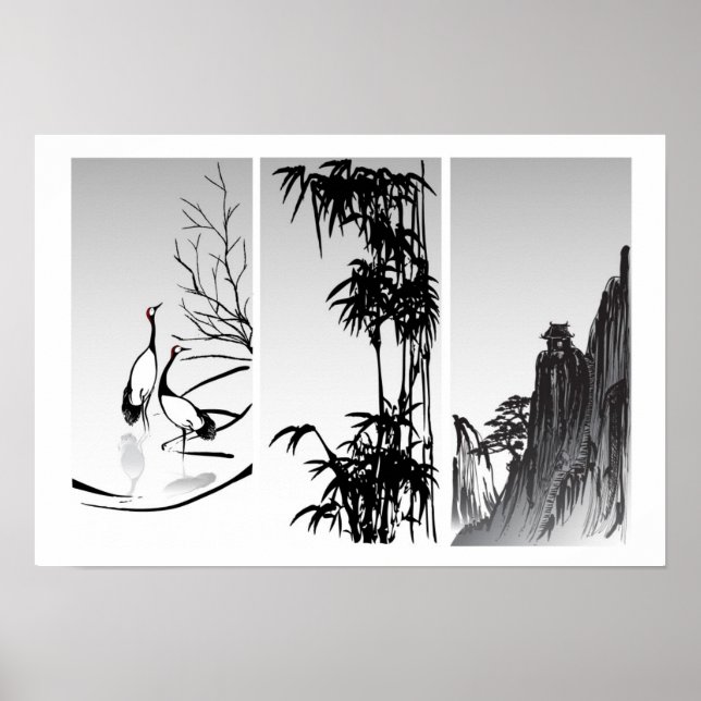 Vertical Oriental Scroll Poster (Front)
