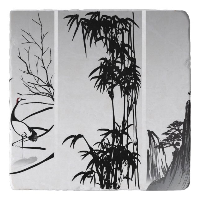 Vertical Oriental Scroll Trivet (Front)