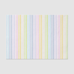 Vertical Outlined Pastel Rainbow Stripes Tissue Paper