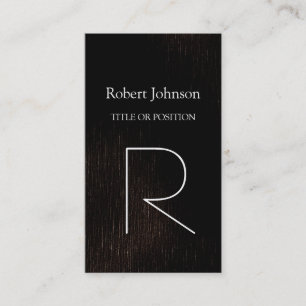 Vertical Pattern Dark Brown Monogram Business Card