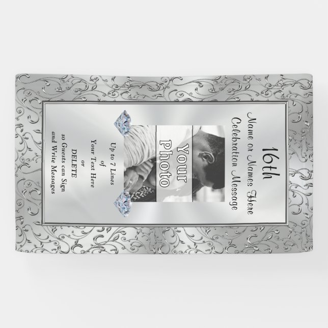 Vertical Personalized Photo Banner, Any Occasion Banner (Horizontal)