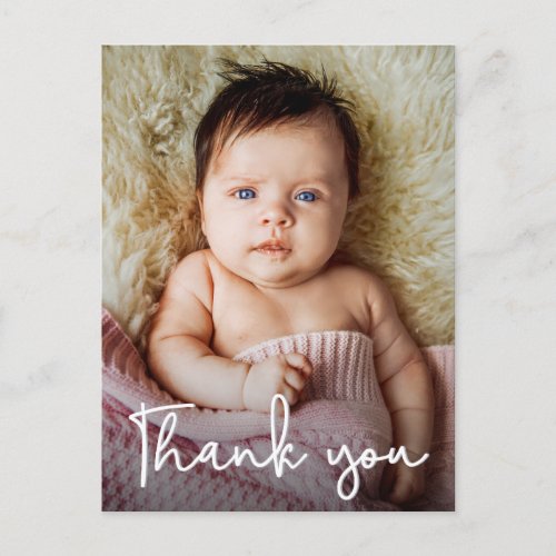 Vertical photo Baby Shower Birth Announcement  Postcard