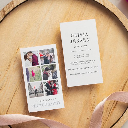 Vertical Photo Collage  Photographer Business Card