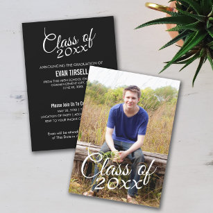 Vertical Photo Graduation Announcement Invitation