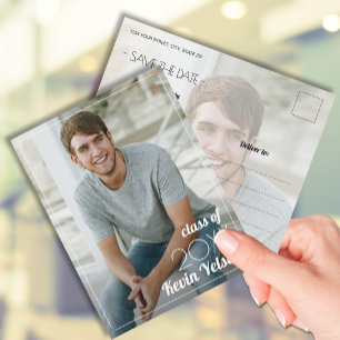 Vertical Photo Graduation Save the Date Postcard