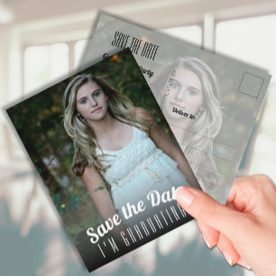 Vertical Photo Graduation Save the Date Postcard