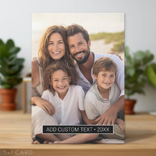 Vertical Photo with Black Color Block for Text Holiday Card