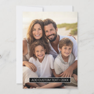 Vertical Photo with Black Color Block for Text Holiday Card