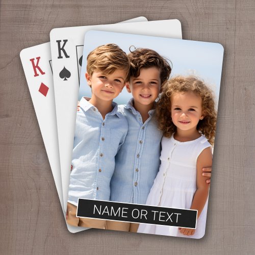 Vertical Photo with Black Color Block for Text Playing Cards