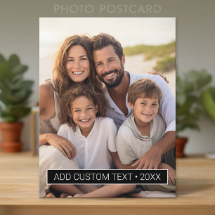 Vertical Photo with Black Color Block for Text Postcard