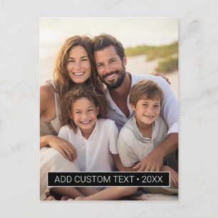 Vertical Photo with Black Color Block for Text Postcard