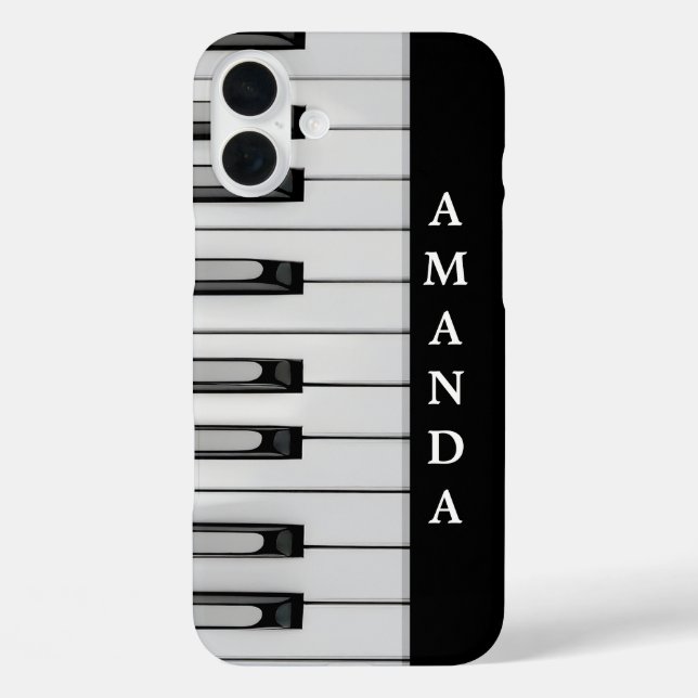Vertical Piano Keys with Personalized Name Case-Mate iPhone Case (Back)