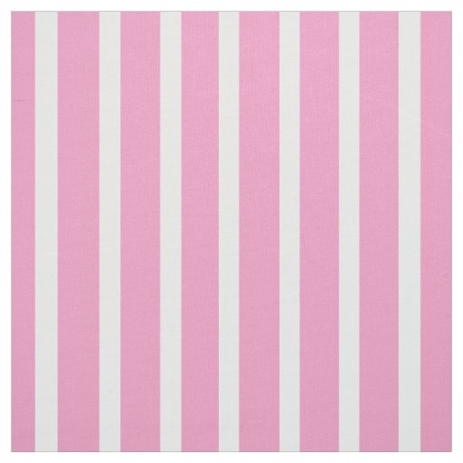 Vertical Pink and White Striped Fabric