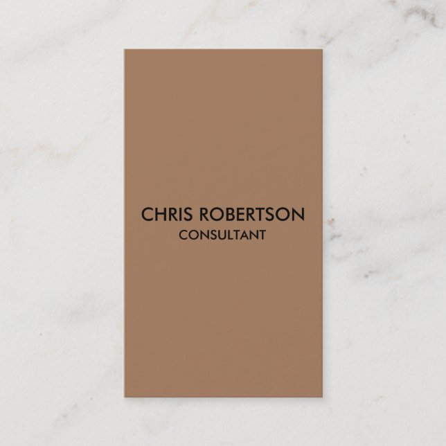Vertical Plain French Beige Color Business Card (Front)