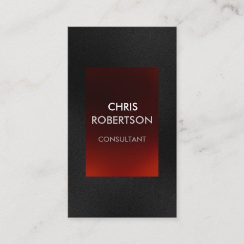 Vertical Plain Gray Red Attractive Business Card