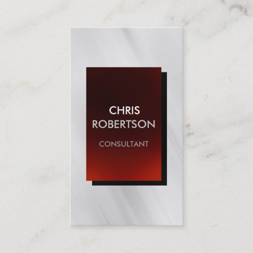 Vertical Plain Gray Red Attractive Business Card