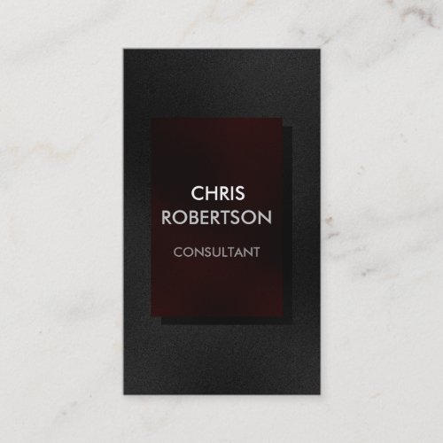 Vertical Plain Gray Red Attractive Business Card