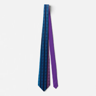 Vertical Plastic bricks Blue-Purple Neck Tie