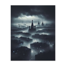 Vertical Postcard Misterious darkness night city