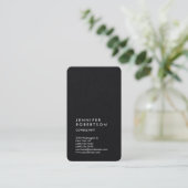 Vertical Premium Black Trendy Consultant Business Card (Standing Front)