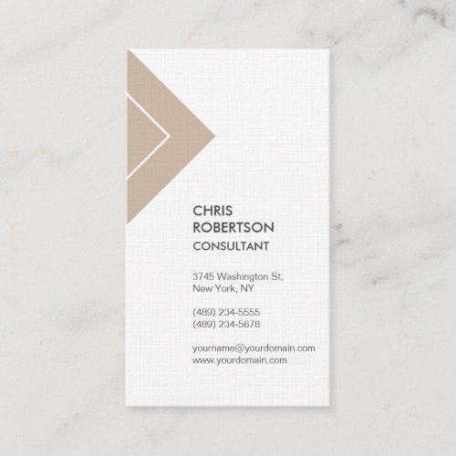 Vertical Premium Linen Minimalist Modern  Business Card