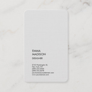 Vertical Professional Minimalist Premium Linen Business Card