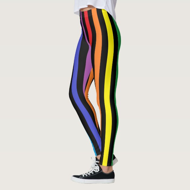 Black leggings hotsell with rainbow stripe