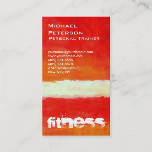 Vertical Red Abstract Fitness Sport Business Card