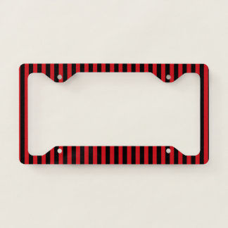 Vertical Red and Black Stripes License Plate Frame
