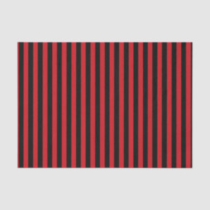 Vertical Red and Black Stripes Tissue Paper