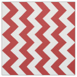 Vertical Red and White Zigzag Pattern Fabric