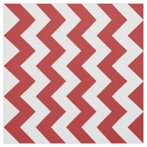 Vertical Red and White Zigzag Pattern Fabric