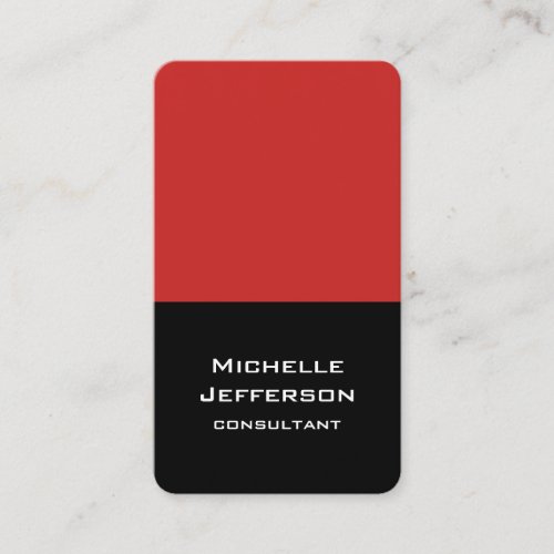 Vertical Red Black Abstract Modern Stylish Trendy Business Card