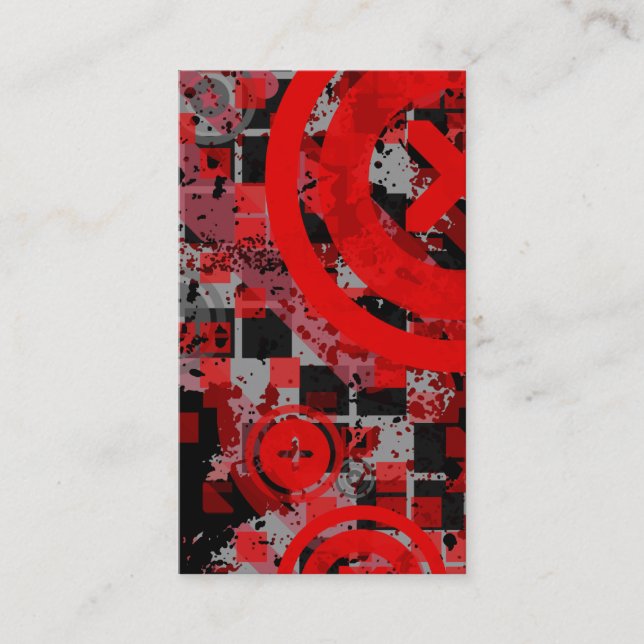 vertical red chex business card (Front)