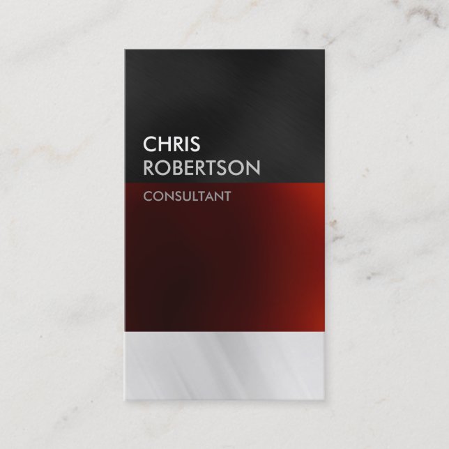 Vertical Red Gray Attractive Business Card (Front)