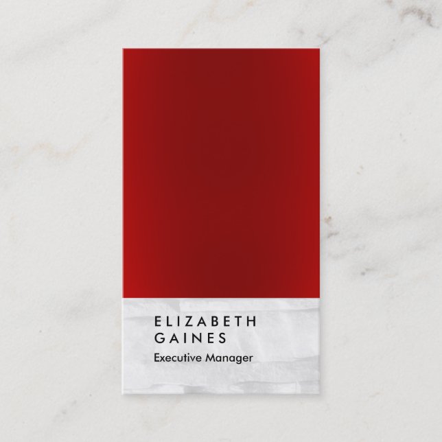 Vertical red grey wall brick simple plain manager business card (Front)