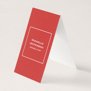 Vertical Red Modern Stylish Trendy Minimalist Business Card