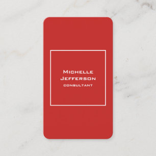 Vertical Red Modern Stylish Trendy Minimalist Business Card