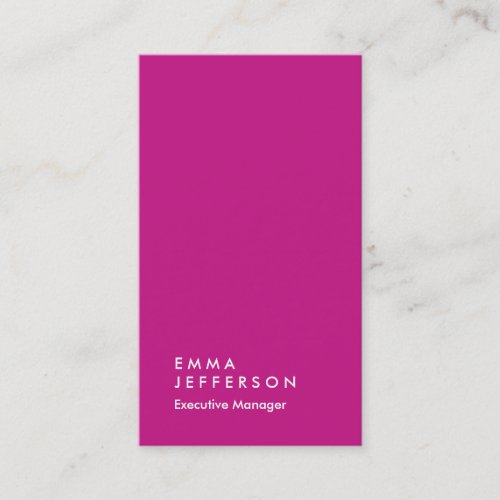 Vertical red violet girly professional plain business card