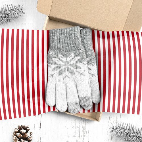 Vertical Red &Amp;Amp; White Candy Cane Stripes Christmas Tissue Paper