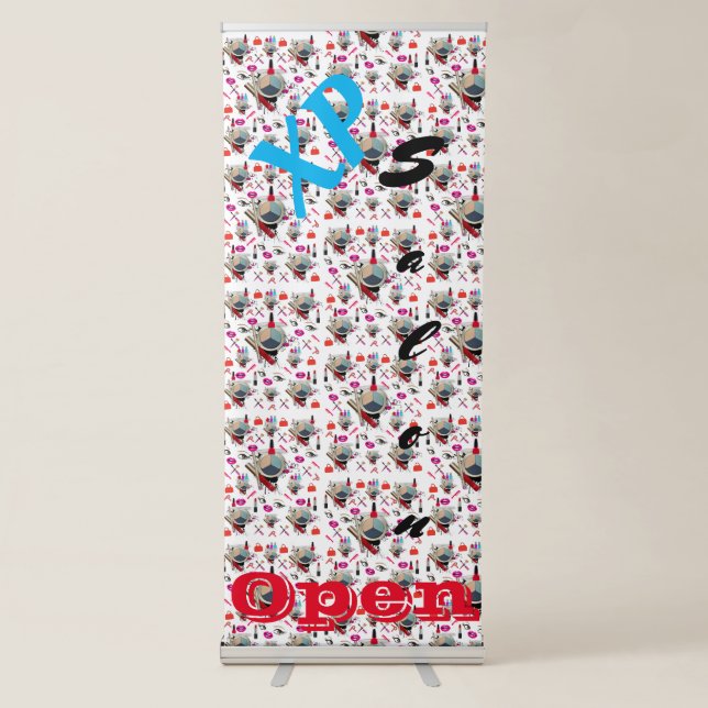Vertical Retractable Banner Beauty Salon Barber (Front)