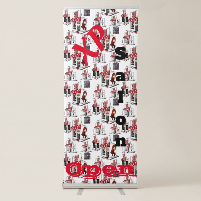 Vertical Retractable Banner Beauty Salon Barber (Front)