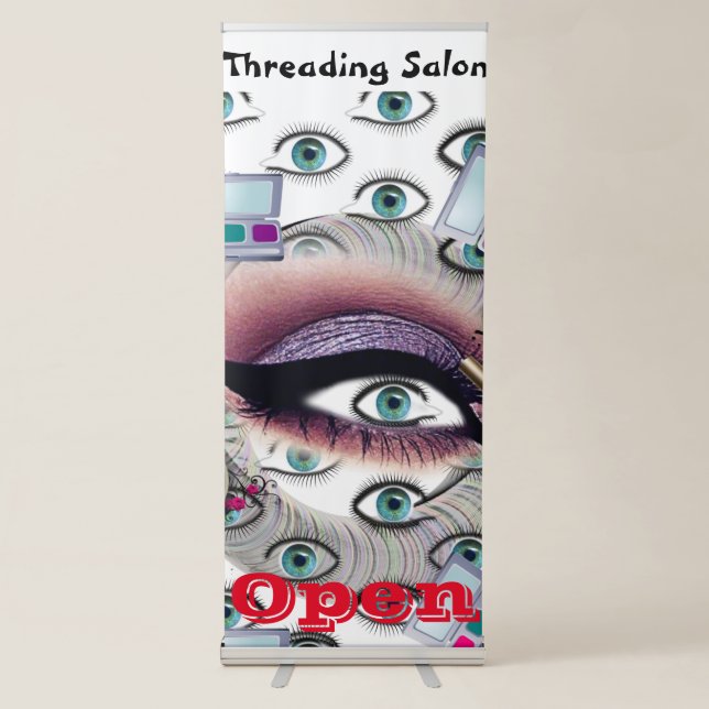 Vertical Retractable Banner Beauty Salon Barber (Front)