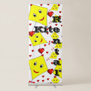 Vertical Retractable Banner Beer Yellow Kites Rent