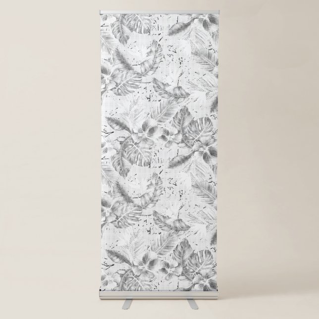 Vertical Retractable Banner | Botanical Grayscale  (Front)