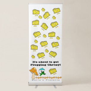 Vertical Retractable Banner Cheesy Pizza Pie 