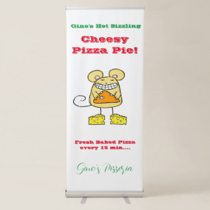 Vertical Retractable Banner Cheesy Pizza Pie 