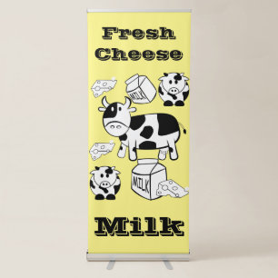 Vertical Retractable Banner Cow Milk Cheese