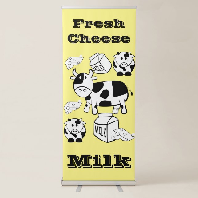 Vertical Retractable Banner Cow Milk Cheese (Front)