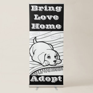 Vertical Retractable Banner Dog Adoption